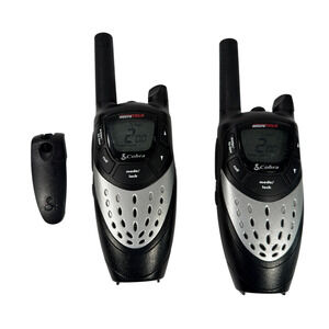 Cobra microTALK PR 4500 Two-Way Radios Walkie Talkies Pair Black Silver